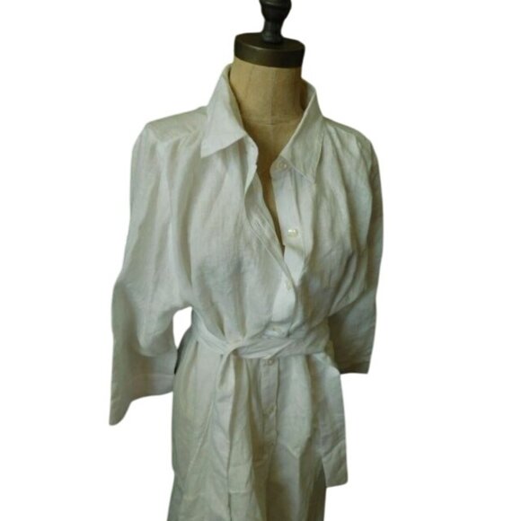 Chico's Size XL (3) Linen Hi Lo Midi Dress 2 Pieces Belted NWT $129 - Picture 3 of 4